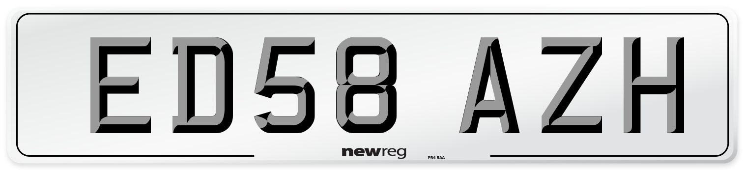 ED58 AZH Number Plate from New Reg